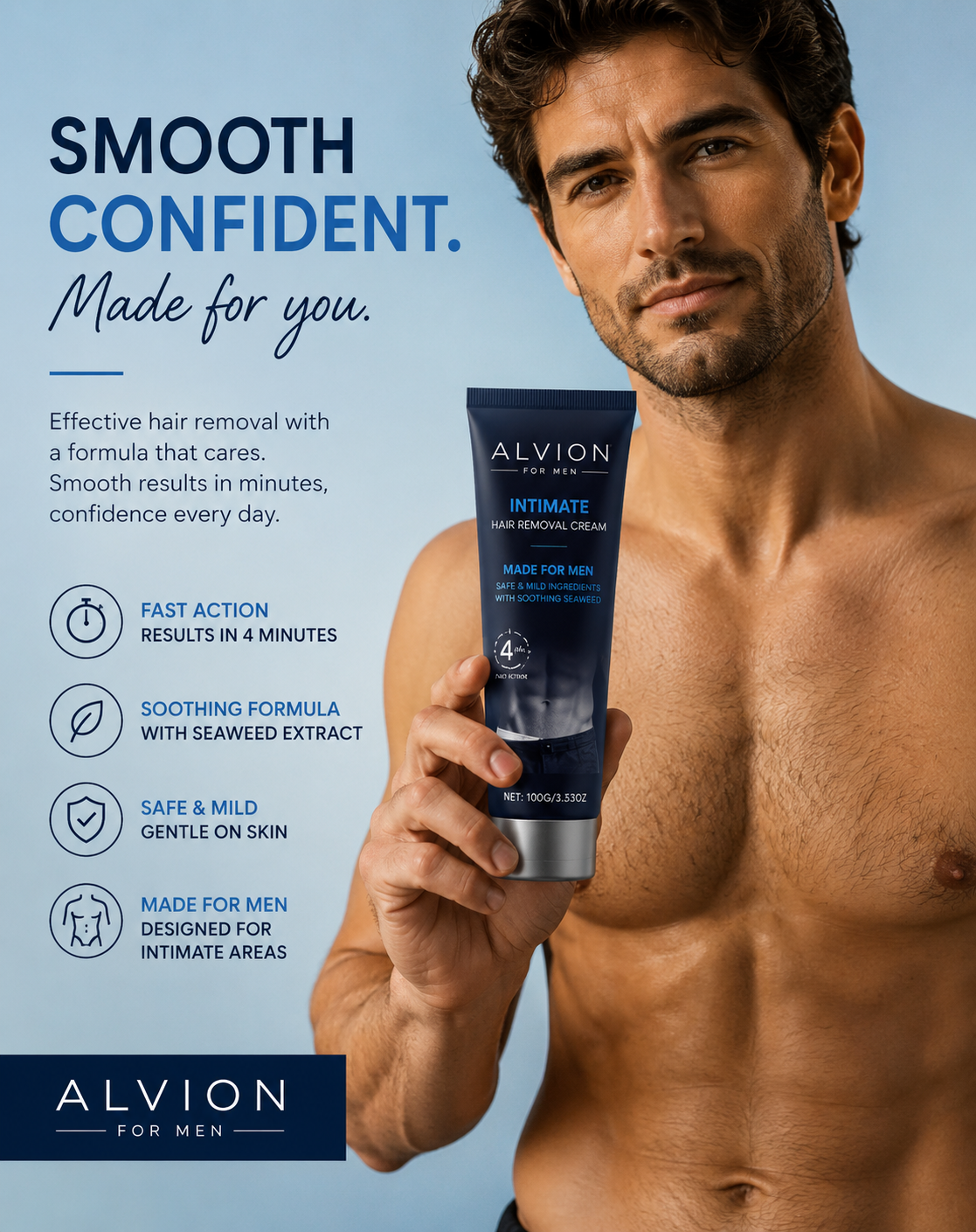 ALVION Mens Hair Removal Cream