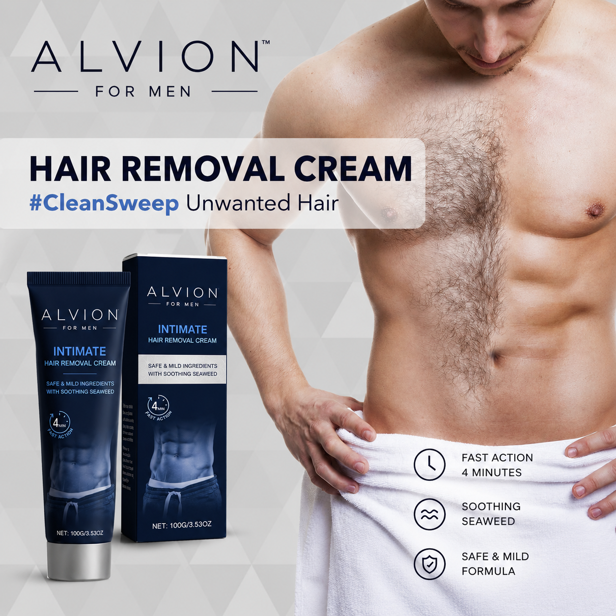 ALVION Mens Hair Removal Cream