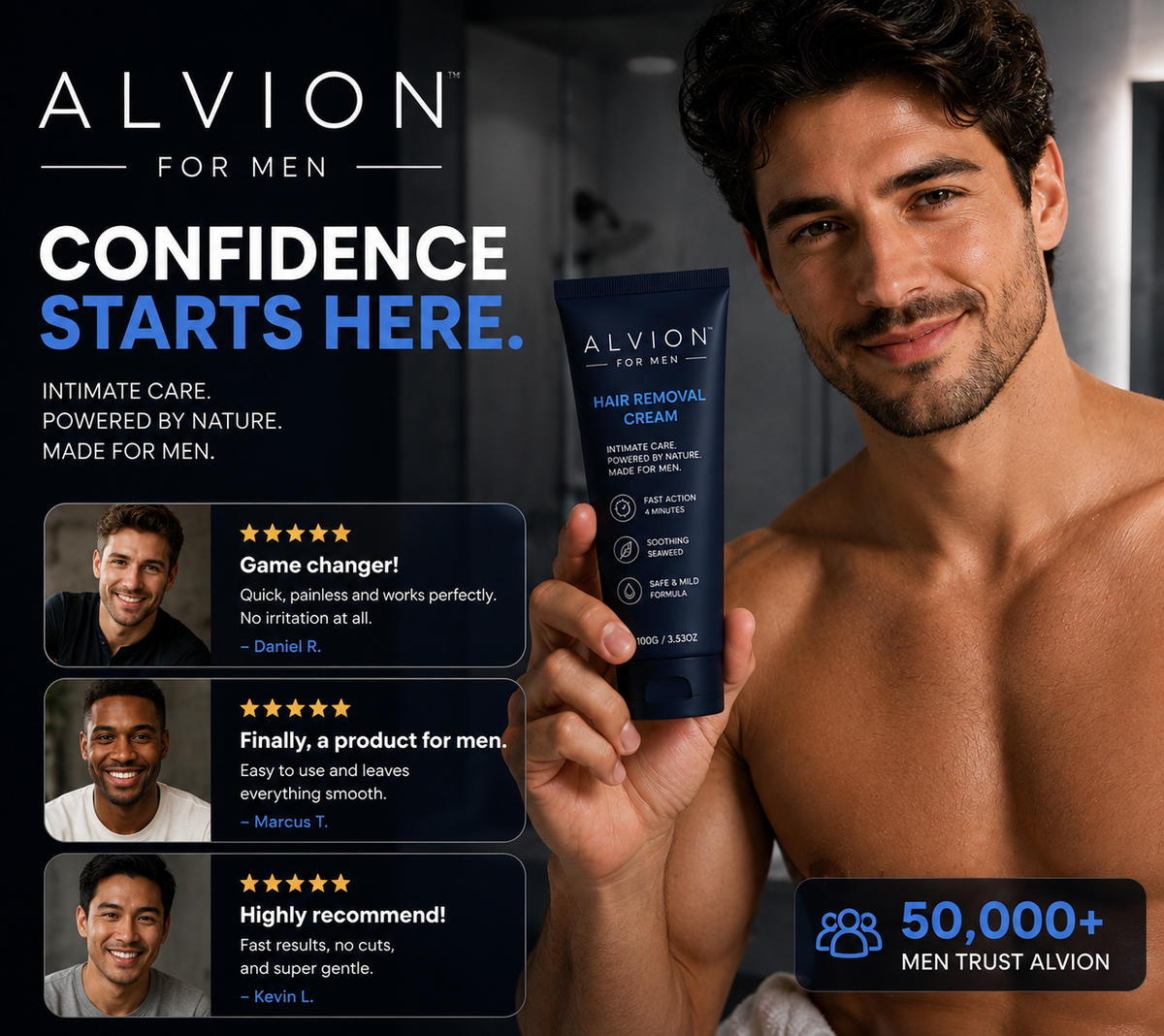 ALVION Mens Hair Removal Cream